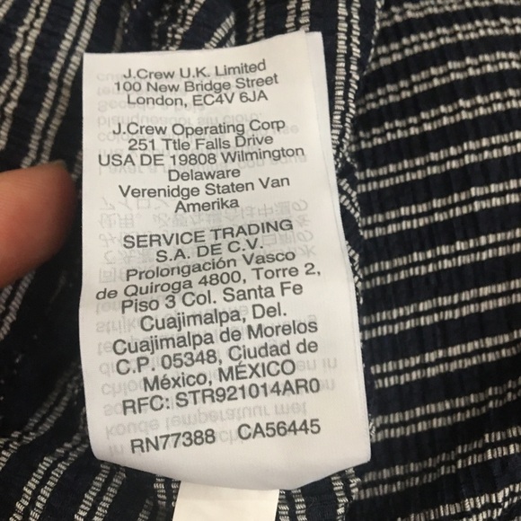 Madewell Texture & Thread High Rise Pull-On Pants Stripe Elastic Wide Leg Blue M - Picture 10 of 12